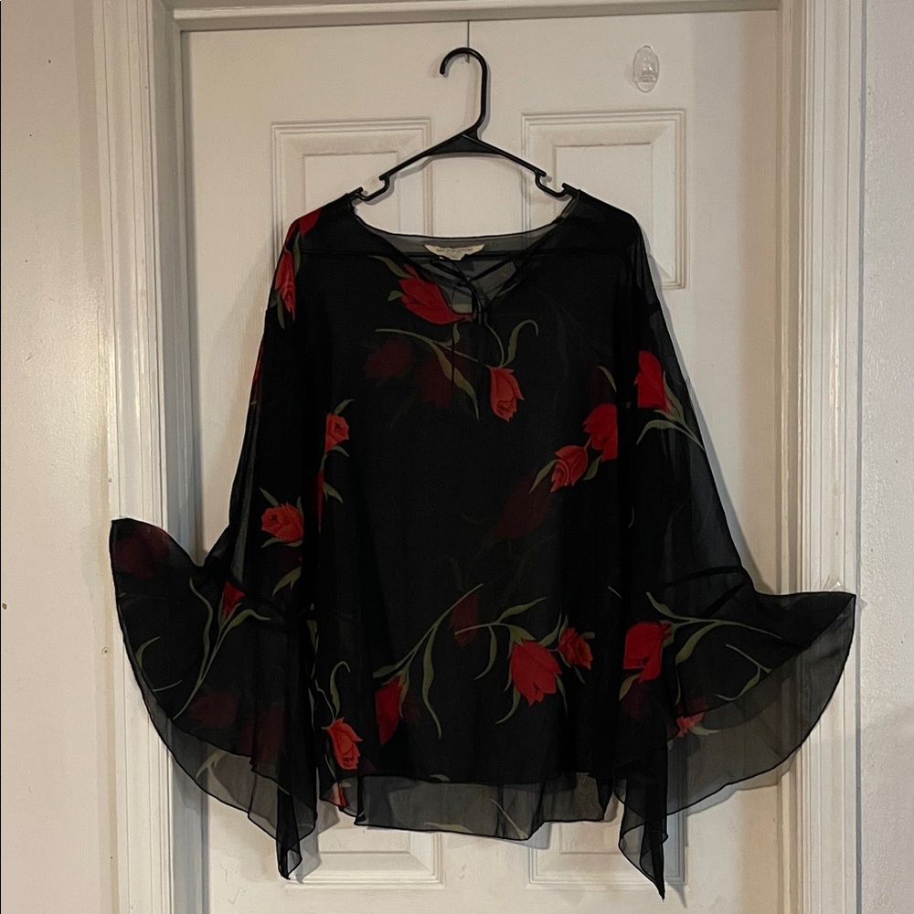 Indian tropical Fashion Black and Red Women's Top